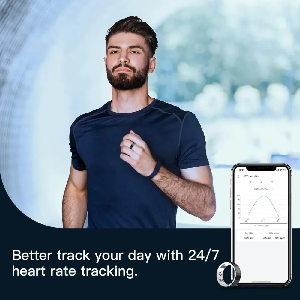 Смарт-кільце смарт-каблучка Smart Ring Fitiger SR-H Розмір 19 з датчиками температури кисню та серцебиття Дніпро - фото 8