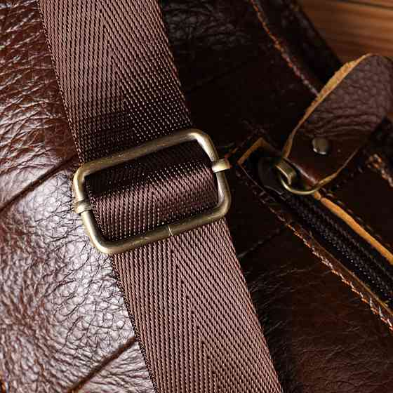 Сумка для мужчин с большим количеством карманов из натуральной кожи Vintage 22956 Коричневый Киев