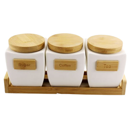 Набір ємностей для сипучих продуктів 3шт 700мл з підставкою Interos PJ01768 Житомир - изображение 2