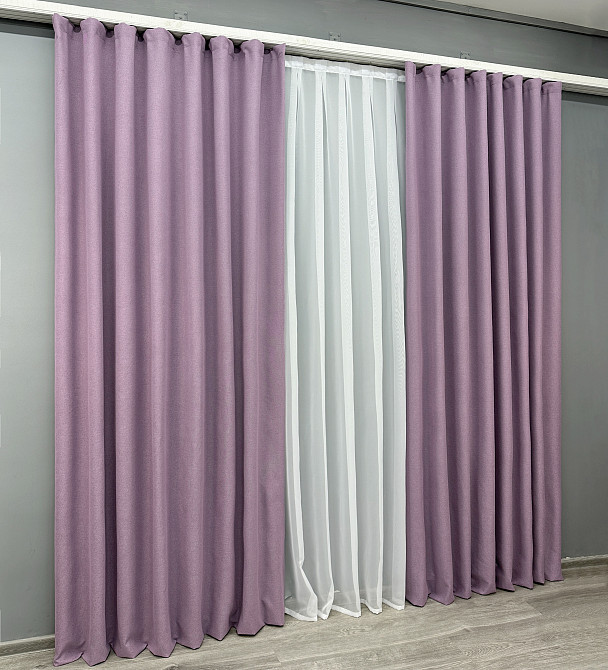 Комплект готових штор VR-Textil Блекаут двосторонній ASHEN NIGHT № 1844ш Бузковий 150х270 см 2 шт (33-0881) Київ - фото 4