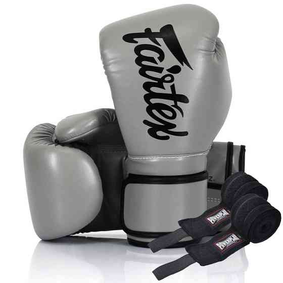 Боксерські рукавиці Fairtex BGV14 Grey 10 унцій (бинти в комплекті) Каменское