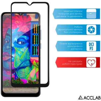 Стекло защитное ACCLAB Full Glue Xiaomi Poco C50 Black (1283126589713) Винница