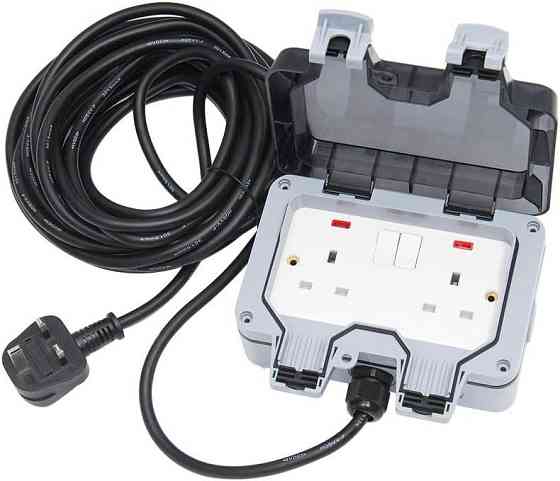 Розетка вологозахищена IP66 зовнішня заглиблена подвійна 13А/250V Київ