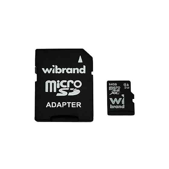 Карта памяти microSDXC (UHS-1 U3) Wibrand 64Gb Class 10 (adapter SD) Киев