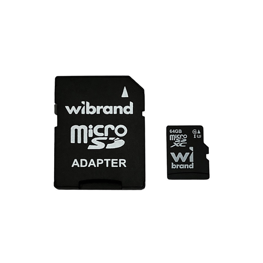 Карта памяти microSDXC (UHS-1 U3) Wibrand 64Gb Class 10 (adapter SD) Киев - изображение 1