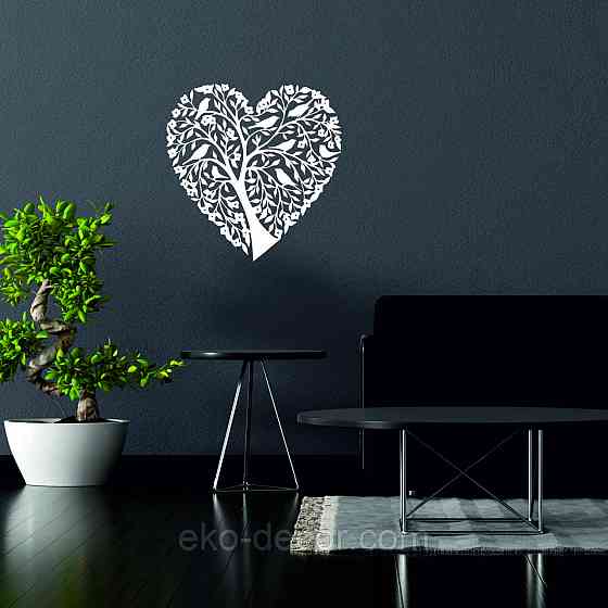 Декоративное настенное 3D Панно «Птицы Сердце» Декор на стену с объемом 70*68 см, Белый Киев