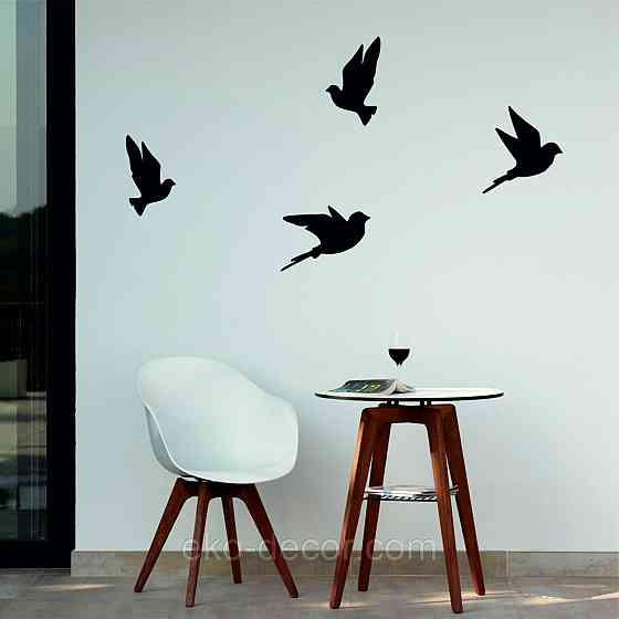 Декоративне настінне Панно «Пташка» Декор на стіну(ціна за 1шт) 30*21 см, Чорний Київ