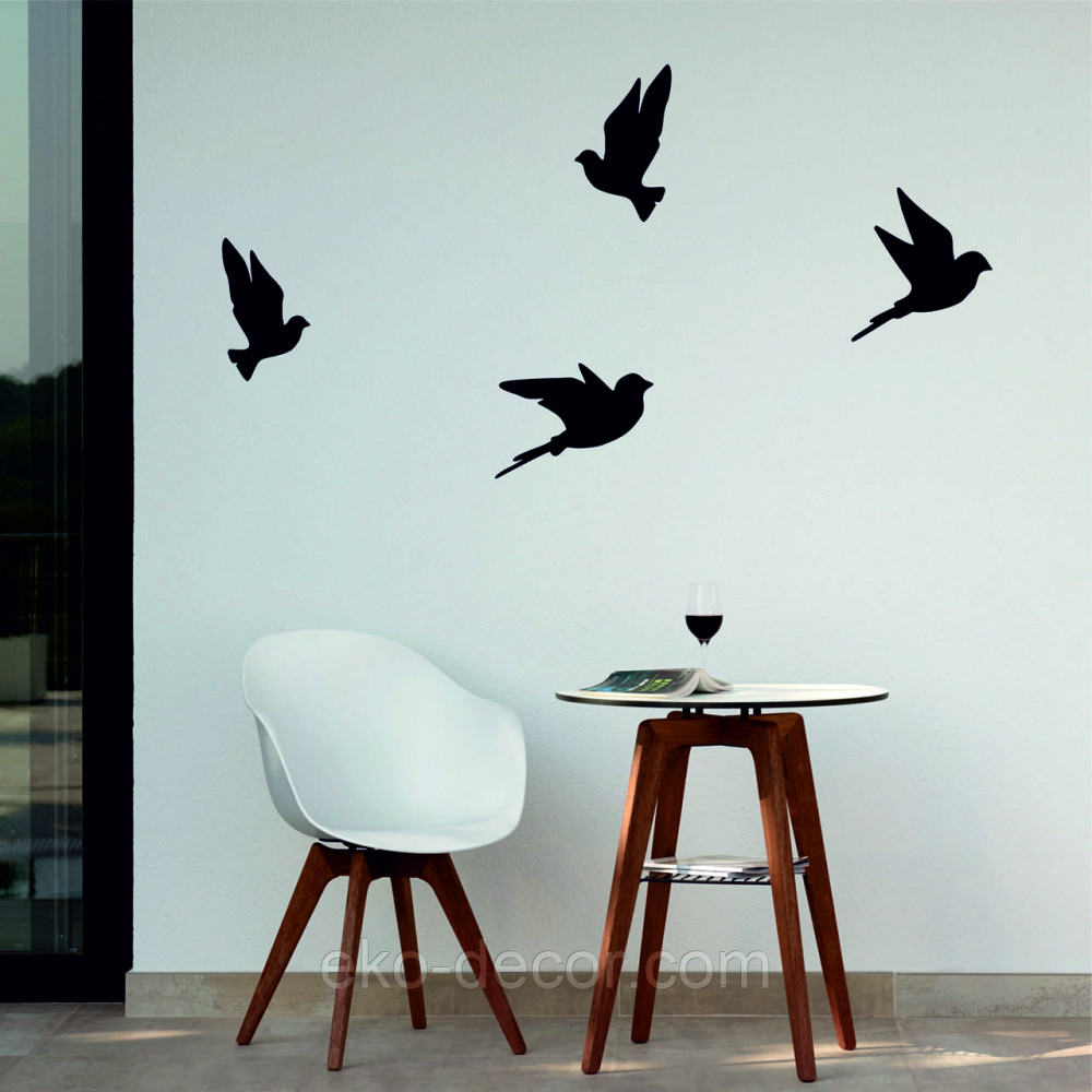 Декоративне настінне Панно «Пташка» Декор на стіну(ціна за 1шт) 30*21 см, Чорний Київ - фото 3