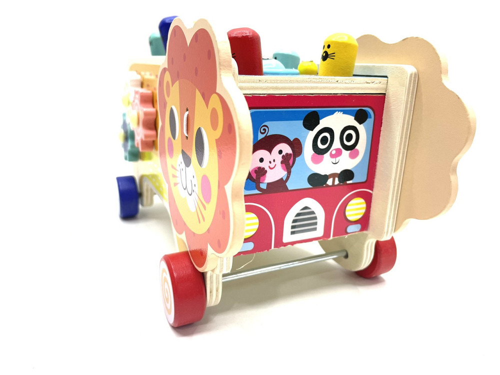 Ігровий центр 4FUN Game Club Wood ксилофон магнітна рибалка стукачка шестерні Лев Помаранчевий (55202) Чернігів - фото 7