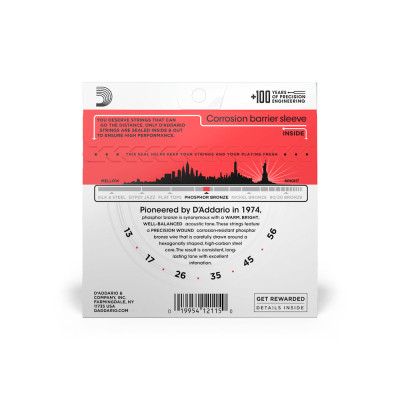 Струны для гитары D'Addario Phosphor Bronze Medium (13-56) (EJ17) Винница - изображение 3