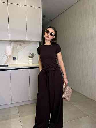 Жіночий базовий прогулянковий костюм, двойка турецький трикотаж віскоза Шоколадний, 42/44 Одеса