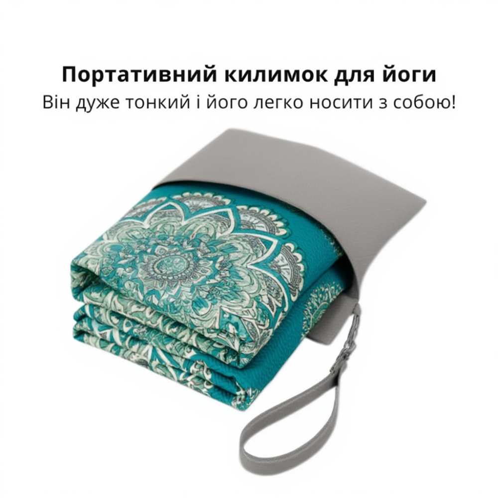 Коврик для йоги и фитнеса, складной мягкий коврик из каучука и замши, спортивный каремат с сумкой 3D-принт Каменец-Подольский - изображение 2