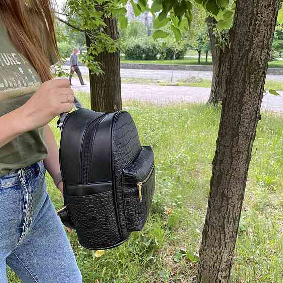 Дитячий мінірюкзачок під рептилію чорний рюкзачок для дівчаток екошкіра ( 23993 ) Харків