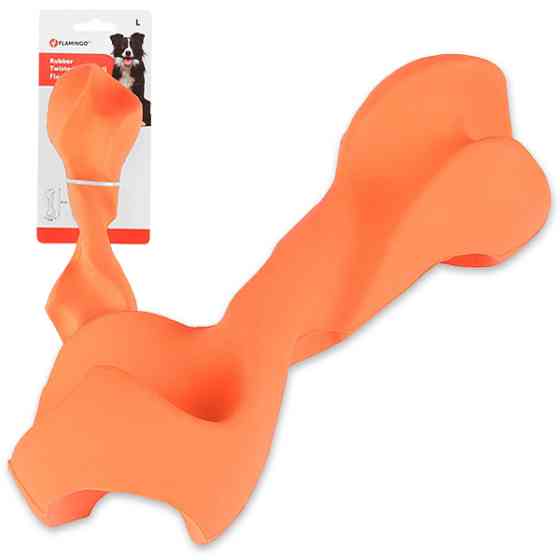 Flamingo Rubber Flexo Twisted Dumbbell ФЛАМІНГО ФЛЕКСО СКРУЧЕНА ГАНТЕЛЬ жувальна іграшка для собак Київ