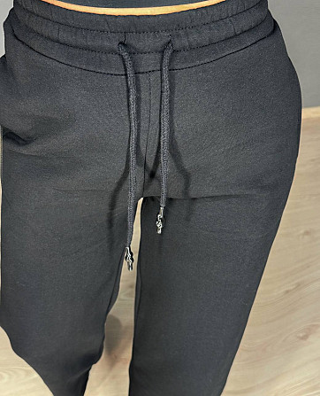 Штаны женские OLIVIA 2236 спортивные кюлоты укороченные на флисе черные, черный, ML Киев - изображение 18