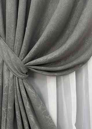 Комплект штор VR-Textil Жакард Viva Marmo № 1785ш Сірий 150х270 см 2 шт (33-0759) Київ