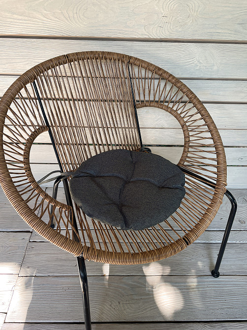 Подушка для стульев (38x38х5 см) круглая Decorator Мальмо цвет графитовый 84-048 Киев - изображение 3