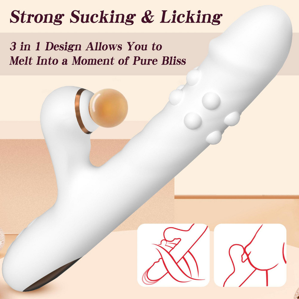 Вибратор для двойной стимуляции Silicone Vibrator 3 rotating functions and 7 licking functions Sex Aura Киев - изображение 8