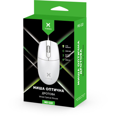 Мишка Vinga MS-110 White Вінниця - фото 4