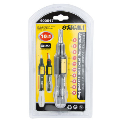 Набор отверток Sigma для точных работ 10в1 с автомат заменой бит CrV (4003071) Винница - изображение 2