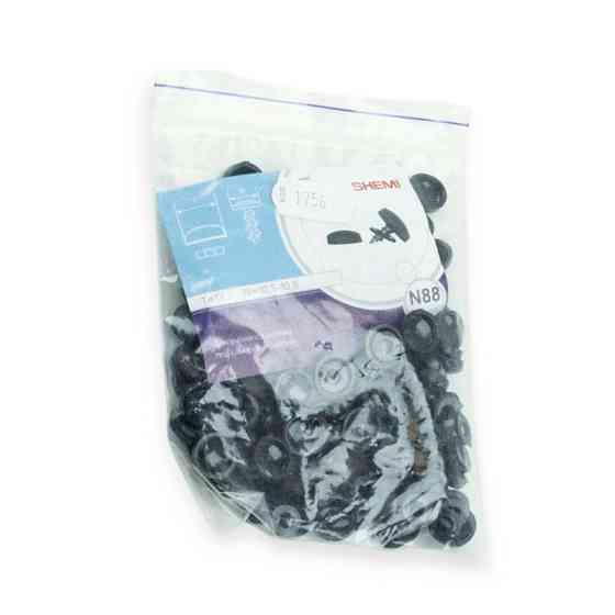 Кліпса декор капелюшок під сам із шайбою (Ш13,2, Шл. сам.10,5-10,8) чорна (100шт) №88 Мукачево