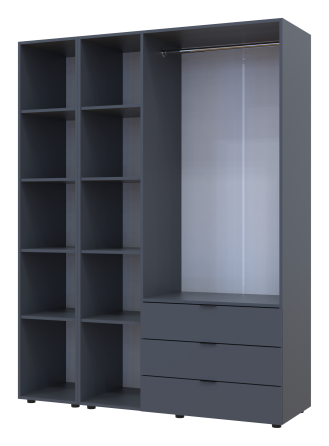 Комплект шкафов для одежды Doros Гелар (2 шт.) 155х49,5х203,4 см Зеркало/Графит (DRS-011135) Днепр