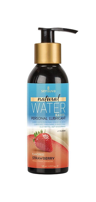Змазка на водній основі Sensuva Natural Water-Based Strawberry (125мл) без гліцерину та парабенів Sex Aura Київ - фото 1