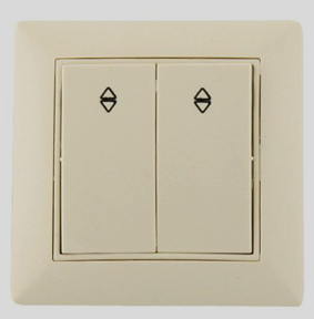 Выключатель двухклавишный проходной Anestech (кремовый) Винница