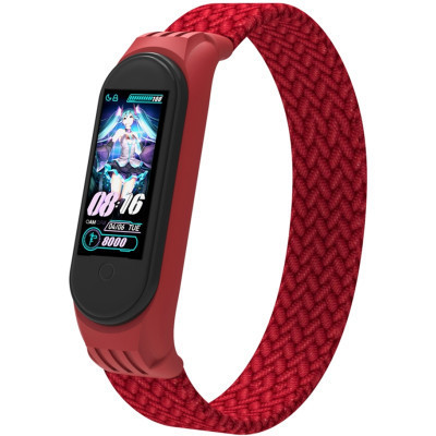 Ремінець до фітнес браслета Armorstandart Braided Solo Loop для Xiaomi Mi Band 4/5/6 Red size M (ARM58768) Вінниця - фото 1