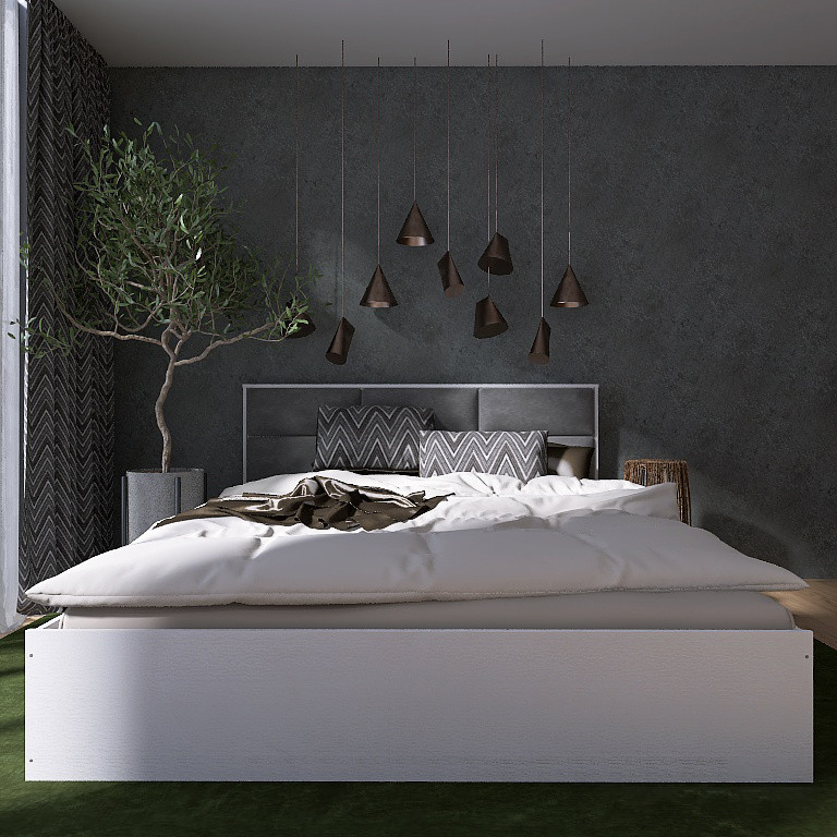 Кровать двуспальная Эверест КЛ-1600 Лайт (щит ДСП под матрас) 160х200 см Нимфея Альба (DTM-4658) Львов - изображение 5