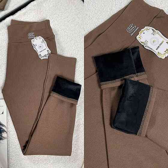 Жіночі стильні  теплі лосини на хутрі рубчик Одеса