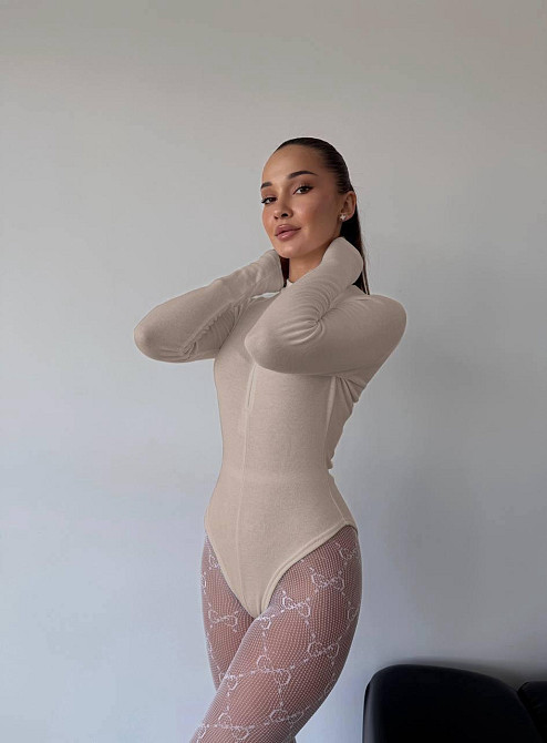 Женский теплый базовый боди на молнии джерси на флисе Беж, 42/44 Одесса - изображение 1