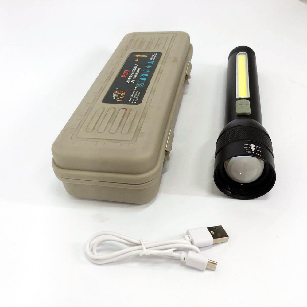 Потужний акумуляторний світлодіодний ліхтар CB-C23-P90+COB, Ліхтарик потужний акумуляторний для дому CQ-59 Львів - фото 8