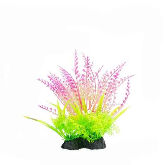 Штучні рослини для акваріума 14 см салатово-рожевий Київ