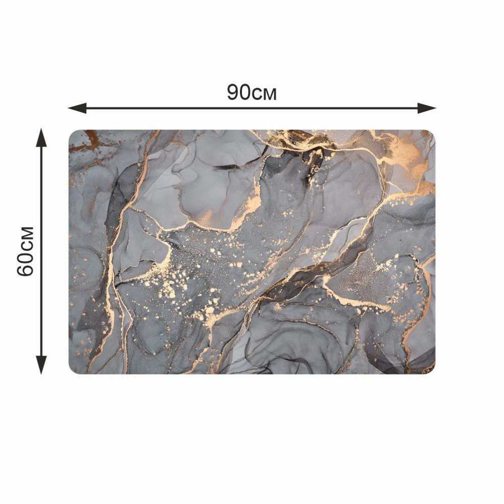Суперпоглинаючий Діатомітовий Килимок Aquarius для ванної 60 х 90 см Сірий Мармур Буча - фото 2