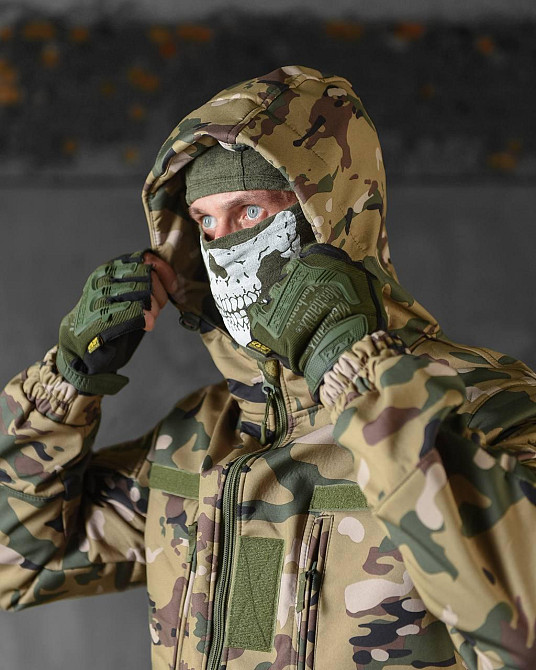 Тактический мужской костюм Rehydration ВТ6393 SoftShell (куртка и штаны) Мультикам XL Винница - изображение 8