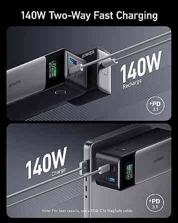 Портативний зарядний пристрій Anker PowerCore 737 GaNPrime 24000 mAh Black (6837233) Київ