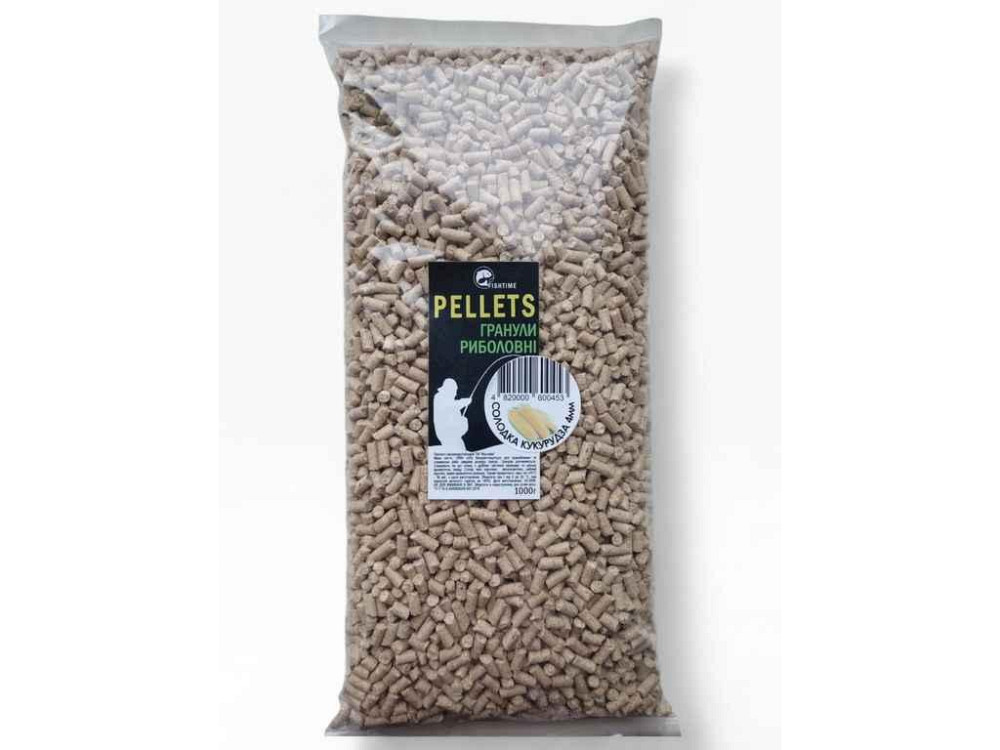 Принада в гранулах Pellets Солодка кукурудза 4мм 1кг ТМ FISHTIME Київ - фото 1