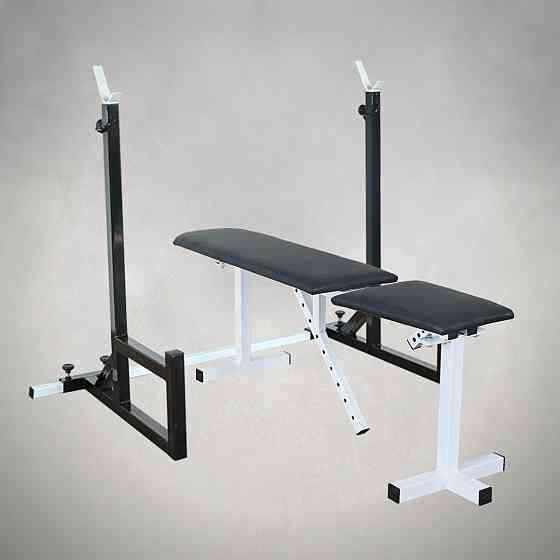 Скамья регулируемая + Стойки под штангу 30 на 30 мм Стойки, скамьи для жима и приседаний Киев