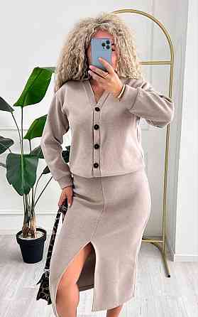 Женский невероятный костюм кардиган+юбка ангора вязка на трикотаже Моко, 50/52 Одесса