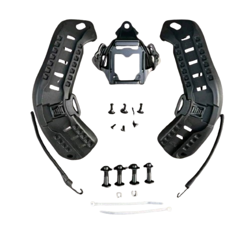 Рейкове кріплення (планка) + кронштейн NVG платформа (шрауд) на бронешлем Mich2000 з вухами (Чорний) Київ - фото 1