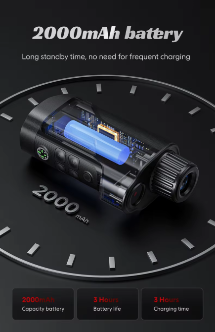 Монокуляр нічного бачення Inskam 329 10х 1080P фото-відео 2Мр (до 800 м у темряві) Чорний Вінниця - фото 4