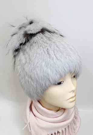 Шапка хутряна жіноча квіточка Белла Сірий Харків