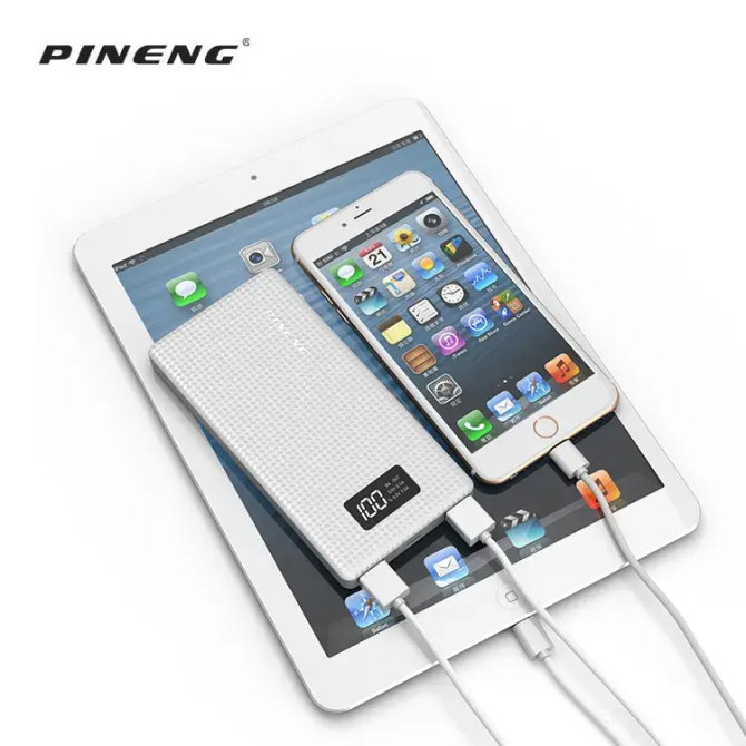 Портативний зовнішній акумулятор Pineng PN-963 10000 mAh Power Bank Білий Вінниця - фото 4