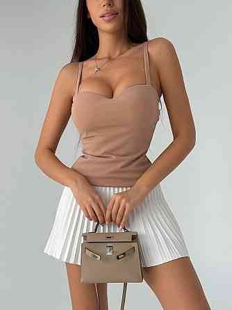 Женская эффектная майка пуш-ап с эффектом «утяжки» на бретелях креп дайвинг Беж, 42/44 Одесса