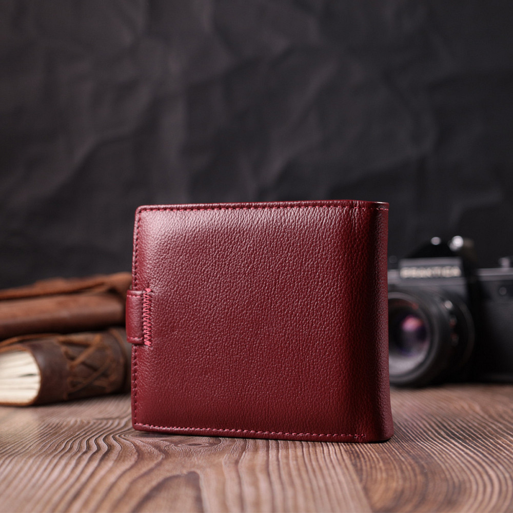 Практичний жіночий гаманець з натуральної шкіри ST Leather 22554 Бордовий Київ - фото 11