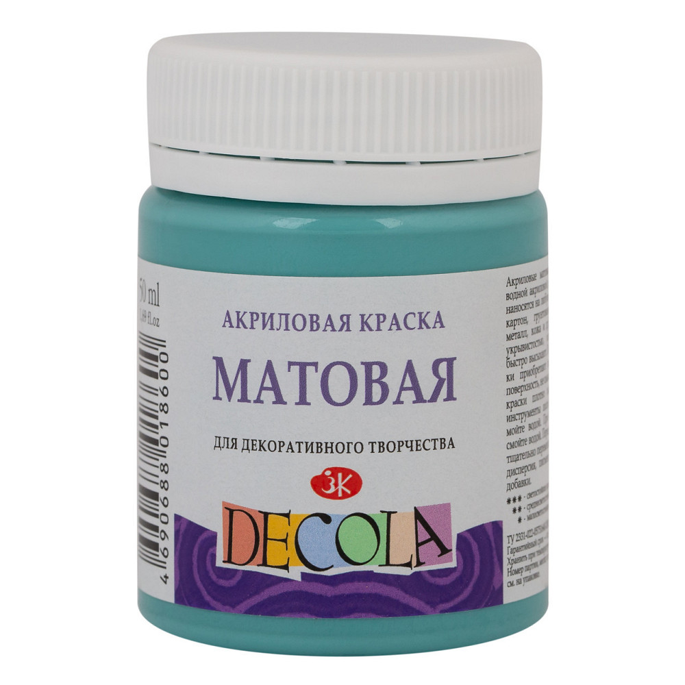 Фарба акрилова "3XK" ДЕКОЛА турецька зелена, матовий, 50 мл 353417, шт Київ - фото 1