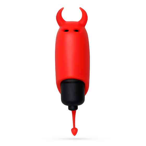 Мини-вибратор вибропуля с насадкой Crushios O-Pet Devil красного цвета, 9.2 х 2.5 см Sex Aura Киев