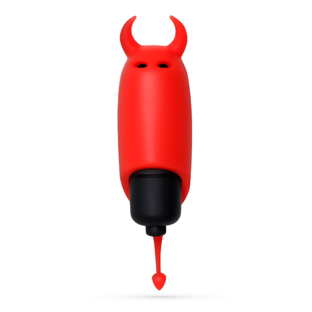 Мини-вибратор вибропуля с насадкой Crushios O-Pet Devil красного цвета, 9.2 х 2.5 см Sex Aura Киев - изображение 1