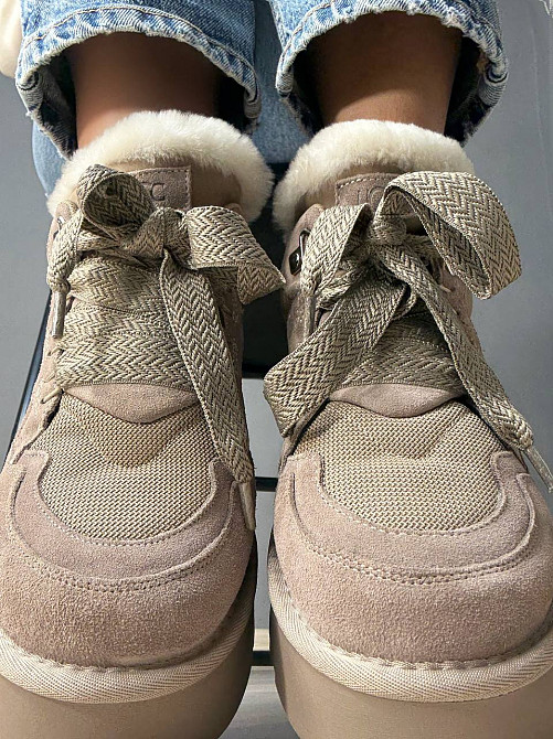 Ботинки женские Hengji 275-3 угги замшевые с мехом на платформе бежевые, 39, 24,5 см Киев - изображение 15